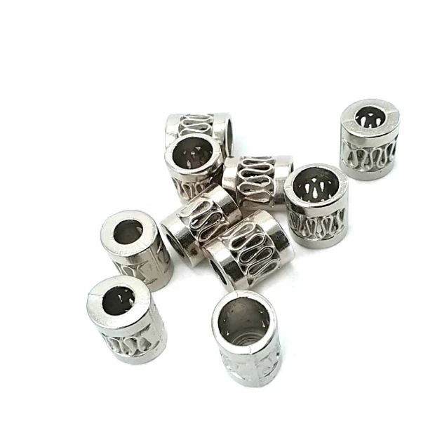 Metal Cord End Length 11 mm entry 7 mm Zigzag Perforated B0008