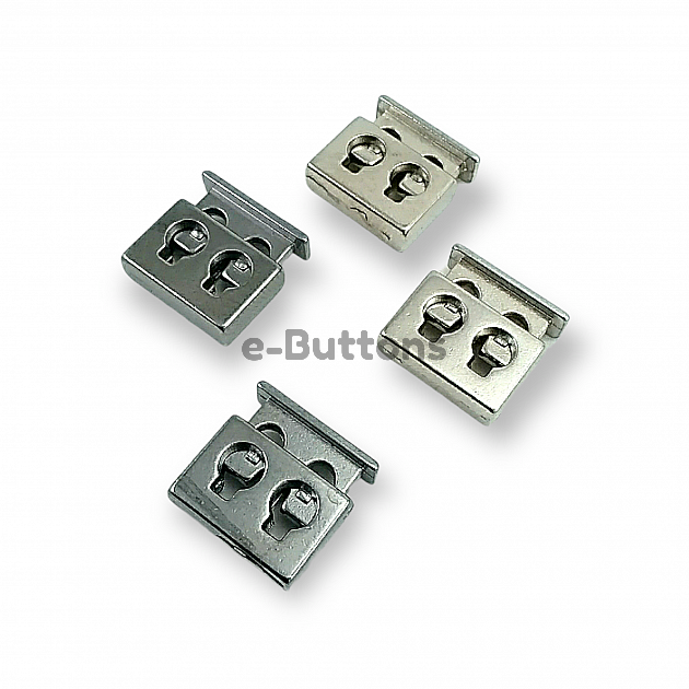 Cord Stopper 4 mm Lace Diameter Square Stopper 2 Hole Metal B0021