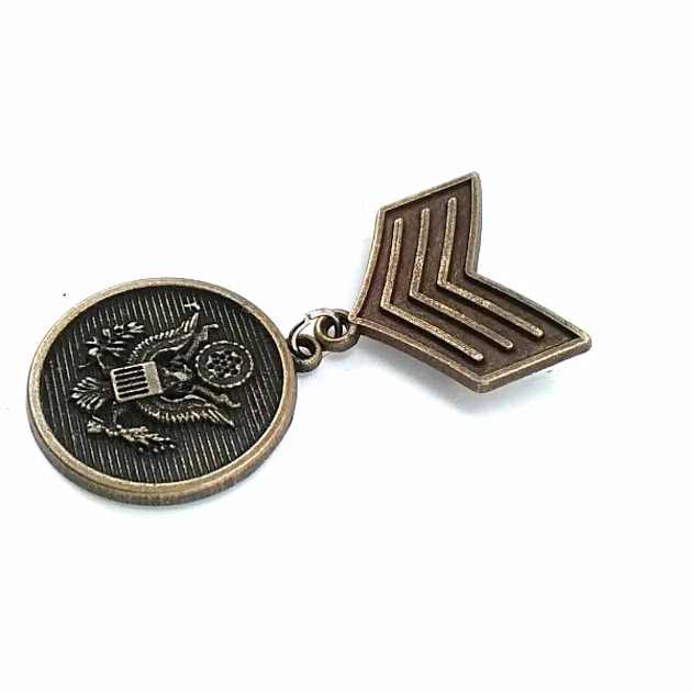 6 cm Antique Brass-Tone Emblem Medal Brooch BRS0002