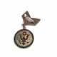 6 cm Antique Brass-Tone Emblem Medal Brooch BRS0002