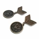 6 cm Antique Brass-Tone Emblem Medal Brooch BRS0002
