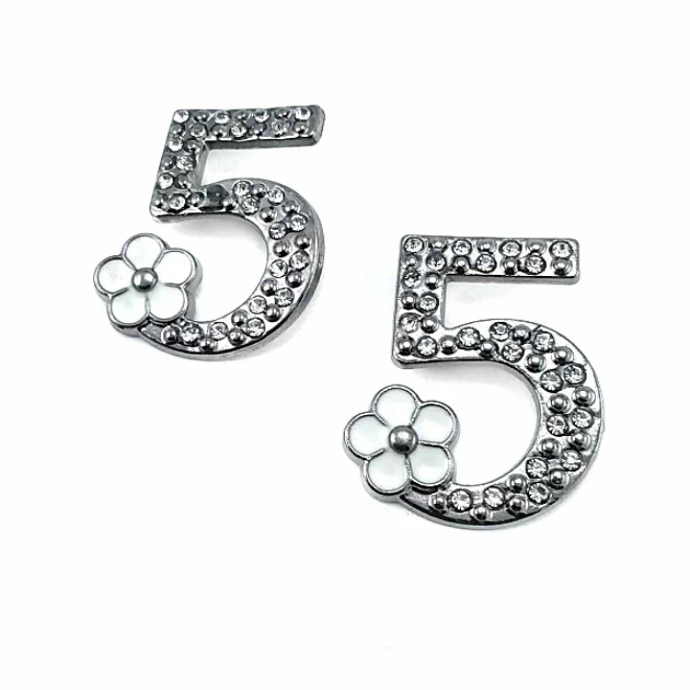 Taşlı ve Şık Gümüş 5 Numara  Renk Broş BRS0018