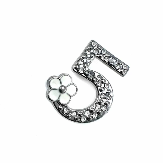 Taşlı ve Şık Gümüş 5 Numara  Renk Broş BRS0018