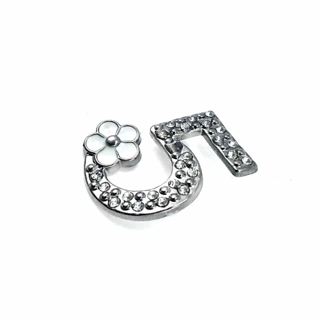 Taşlı ve Şık Gümüş 5 Numara  Renk Broş BRS0018