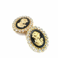 Brooch - Woman Illustrated Gold Color BRS0033