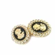 Brooch - Woman Illustrated Gold Color BRS0033