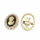 Brooch - Woman Illustrated Gold Color BRS0033