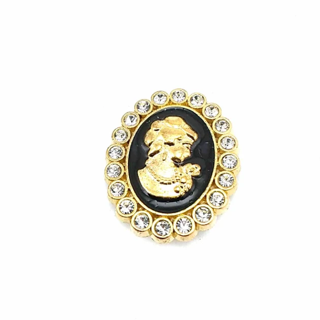 Brooch - Woman Illustrated Gold Color BRS0033