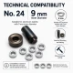Size 24 Aluminum Eyelet Hand Punch and Setting Tool 9 mm (0.35 in) for manual installation of aluminum eyelets on textile