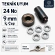 Size 24 Aluminum Eyelet Hand Punch and Setting Tool 9 mm (0.35 in) for manual installation of aluminum eyelets on textile