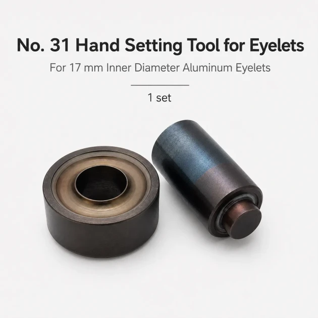 Size 31 Aluminum Eyelet Hand Punch and Setting Tool 17 mm (0.67 in) for manual installation of Size 28 aluminum eyelets on