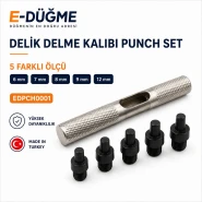 Punch Set with 6 mm / 0.24 in, 7 mm / 0.28 in, 8 mm / 0.31 in, 9 mm / 0.35 in and 12 mm / 0.47 in Hole Punch Tips EDPCH0001