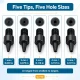 Hole Punch Set with 1–5 mm Interchangeable Tips for Snaps, Eyelets, Rivets, and Accessories