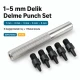 Hole Punch Set with 1–5 mm Interchangeable Tips for Snaps, Eyelets, Rivets, and Accessories