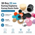 36L / 22 mm / 0.87 in Fabric Cutting Die for Cover Buttons KKSKKLP0001