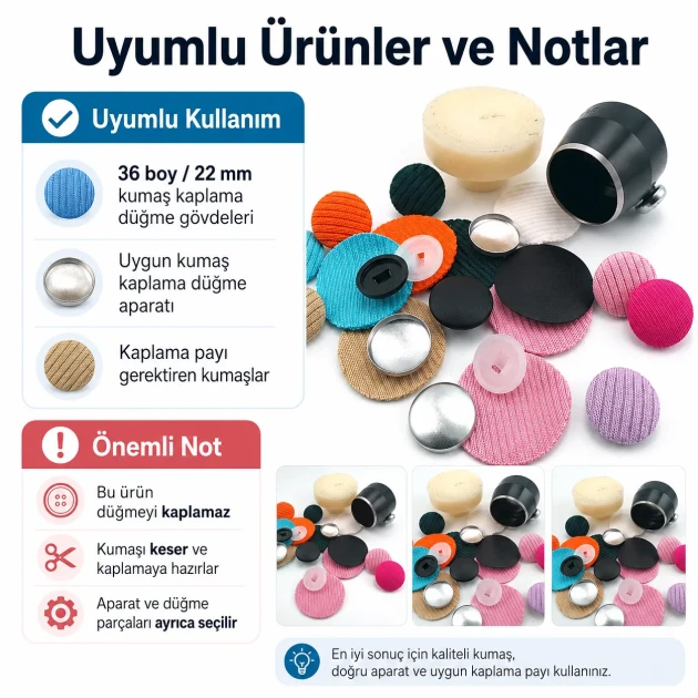 36L / 22 mm / 0.87 in Fabric Cutting Die for Cover Buttons, designed for precise fabric cutting in button production