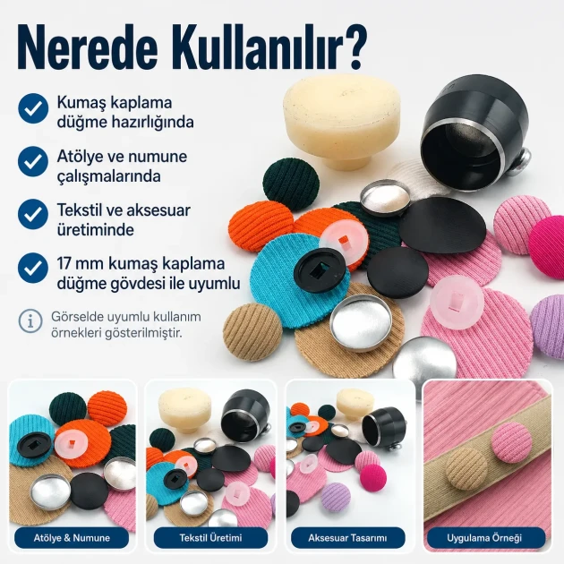 28L 17mm Fabric Cutting Die for Cover Buttons, designed for precise fabric cutting in button production