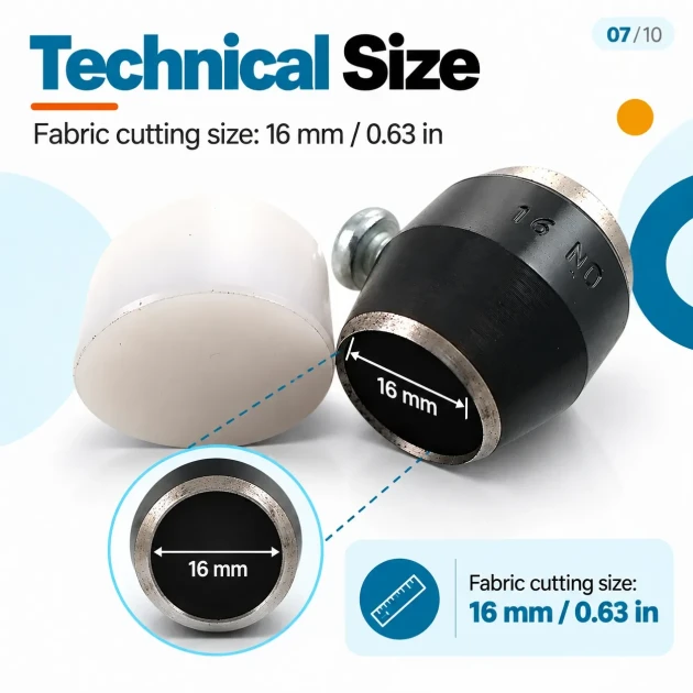 16L 16 mm / 0.63 in fabric cutting die for covered buttons