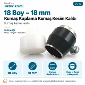 18 Boy 18 mm Kumaş Kaplama Düğme İçin Kumaş Kesim Kalıbı KKSKKLP0007