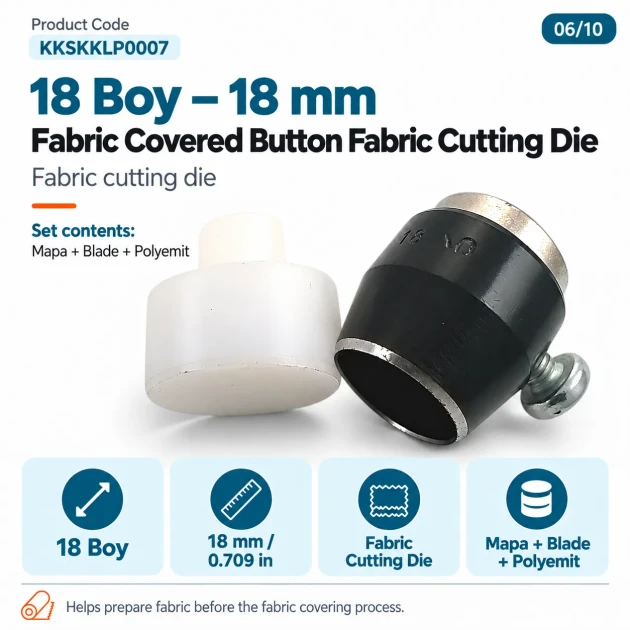 18L 18 mm / 0.71 in fabric cutting tool for button covering