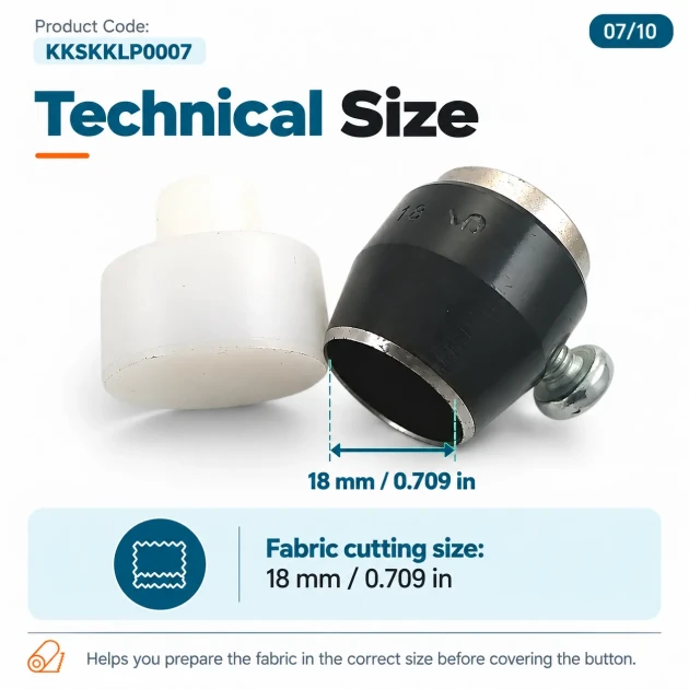 18L 18 mm / 0.71 in fabric cutting tool for button covering