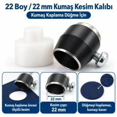 22 Boy 22 mm Kumaş Kaplama Düğme İçin Kumaş Kesim Kalıbı KKSKKLP0008