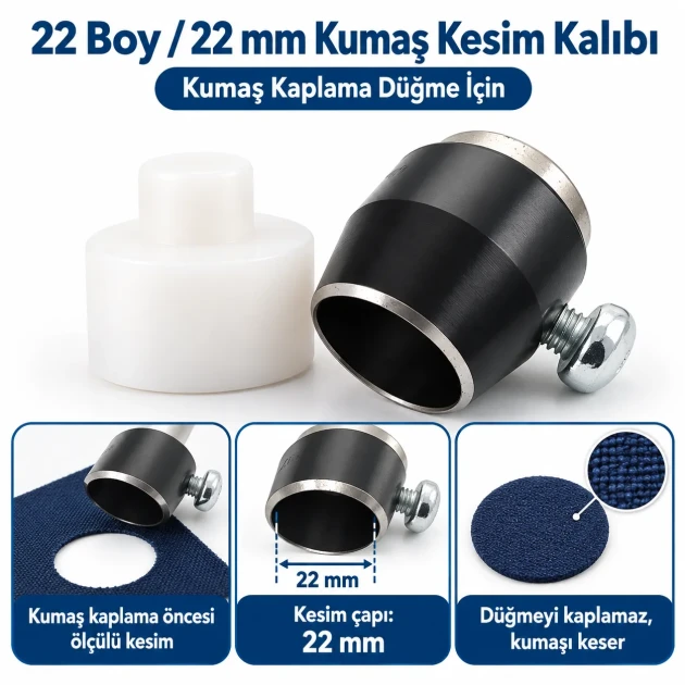 22L 22 mm 0.87 in fabric cutting die for covered buttons