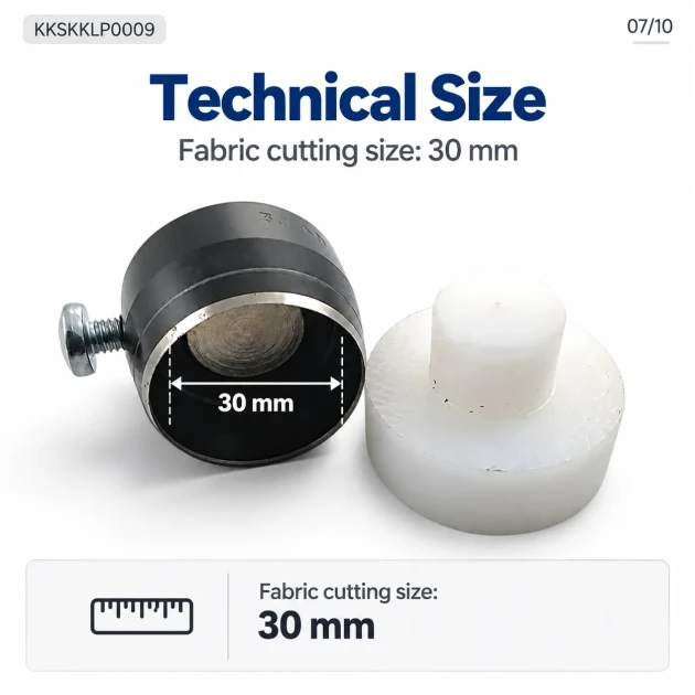 30L 30 mm / 1.18 in fabric cutting tool for button covering