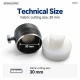 30L 30 mm / 1.18 in fabric cutting tool for button covering