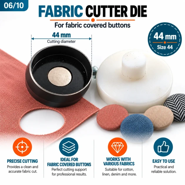 44L 44 mm / 1.73 in Fabric Cutting Die for Covered Buttons KKSKKLP0011