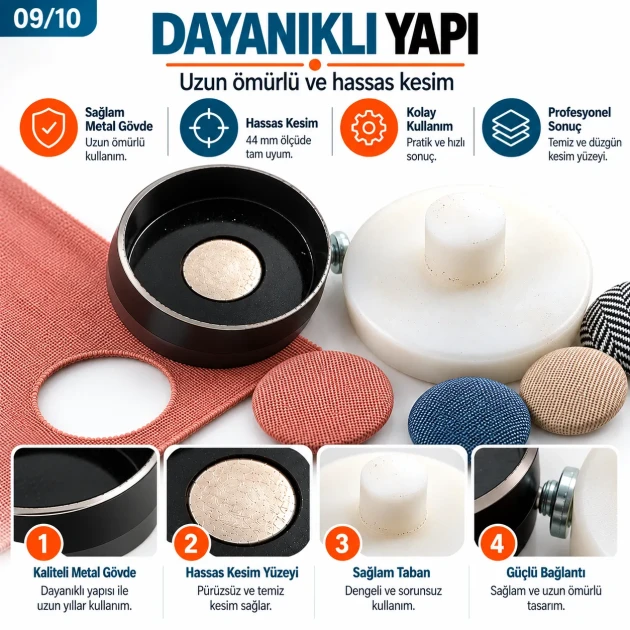 44L 44 mm / 1.73 in Fabric Cutting Die for Covered Buttons KKSKKLP0011
