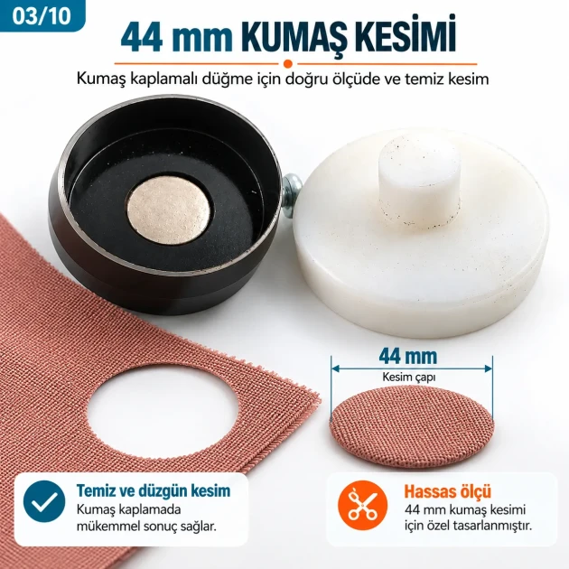 44L 44 mm / 1.73 in Fabric Cutting Die for Covered Buttons KKSKKLP0011