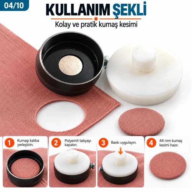 44L 44 mm / 1.73 in Fabric Cutting Die for Covered Buttons KKSKKLP0011