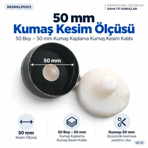 50 Boy kumaş kaplama için 50 mm kumaş kesim kalıbı
