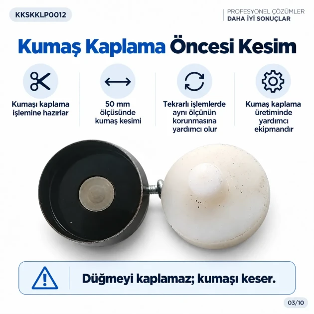 50 Boy kumaş kaplama için 50 mm kumaş kesim kalıbı