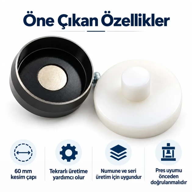 60L 60 mm 2.36 in fabric cutting die for covered buttons