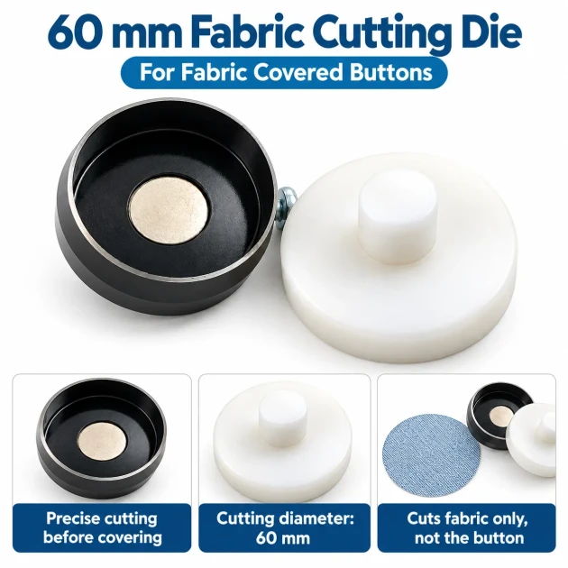 60L 60 mm 2.36 in fabric cutting die for covered buttons