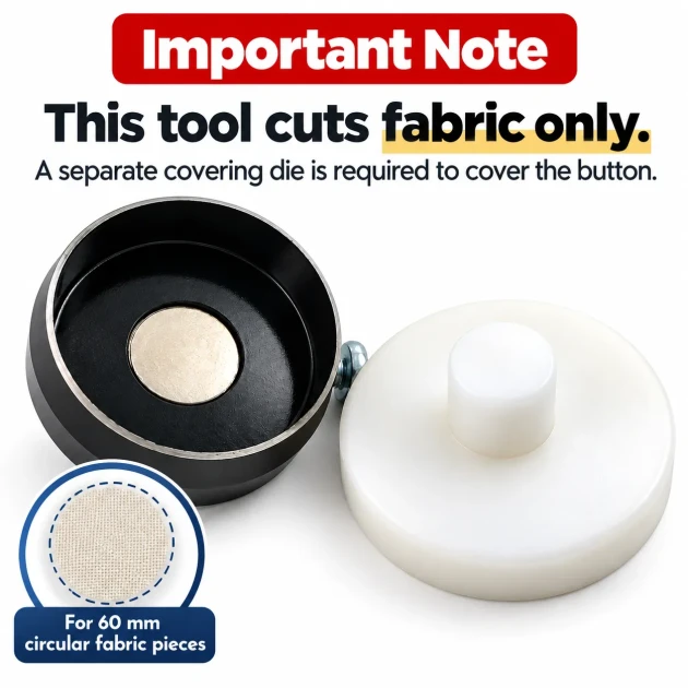 60L 60 mm 2.36 in fabric cutting die for covered buttons