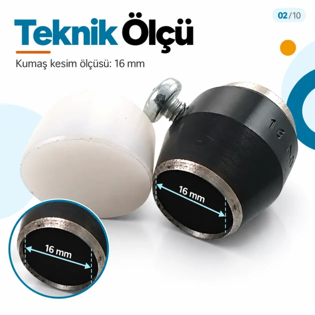 16L 16 mm / 0.63 in fabric cutting die set