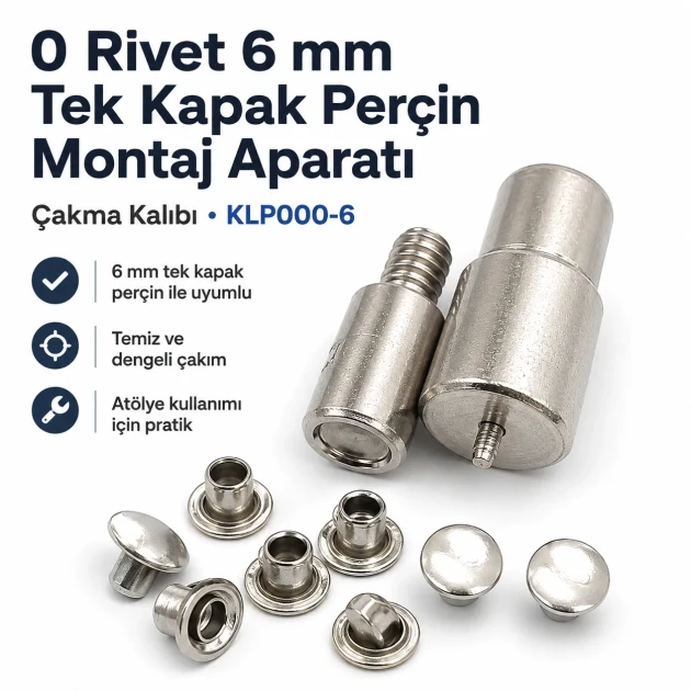 0 Rivet Setting Die – 6 mm (0.24") Single Cap Rivet Installation Tool for precise and reliable fastening