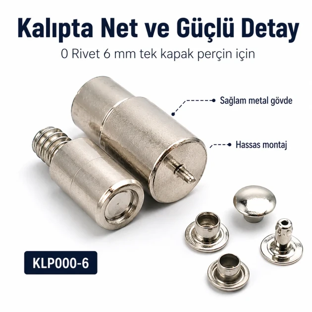 0 Rivet Setting Die – 6 mm (0.24") Single Cap Rivet Installation Tool for precise and reliable fastening