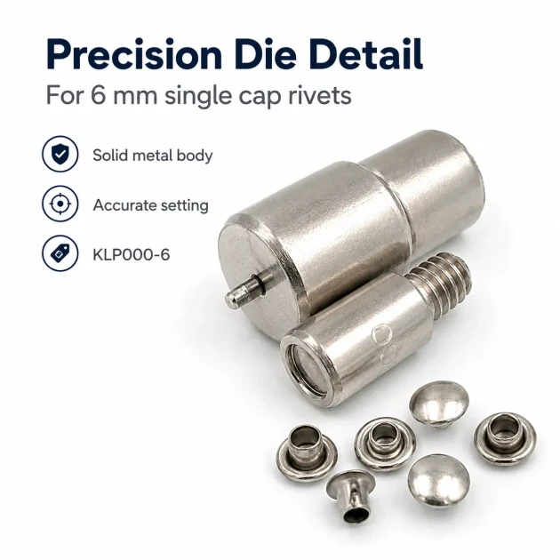 0 Rivet Setting Die – 6 mm (0.24") Single Cap Rivet Installation Tool for precise and reliable fastening
