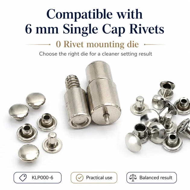 0 Rivet Setting Die – 6 mm (0.24") Single Cap Rivet Installation Tool for precise and reliable fastening