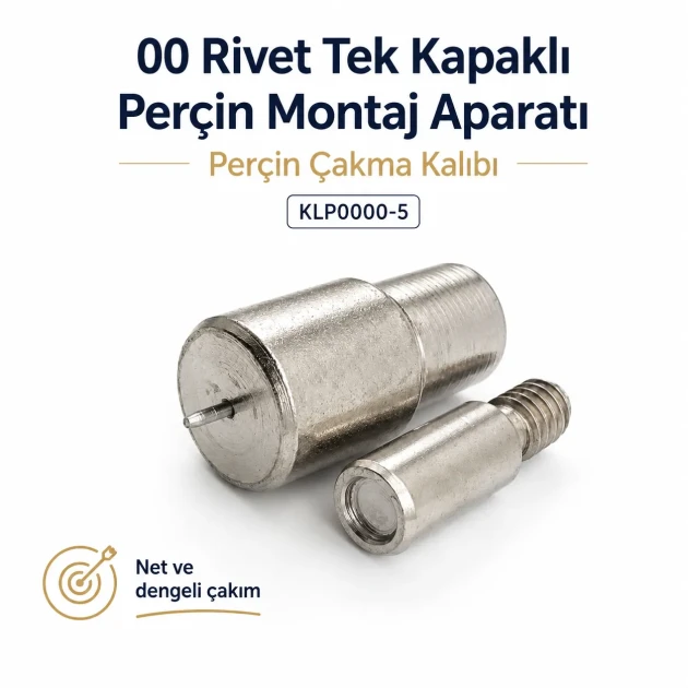 00 Single Cap Rivet Setting Die – 5 mm (0.20") Rivet Installation Tool for professional use with reinforced hardened steel