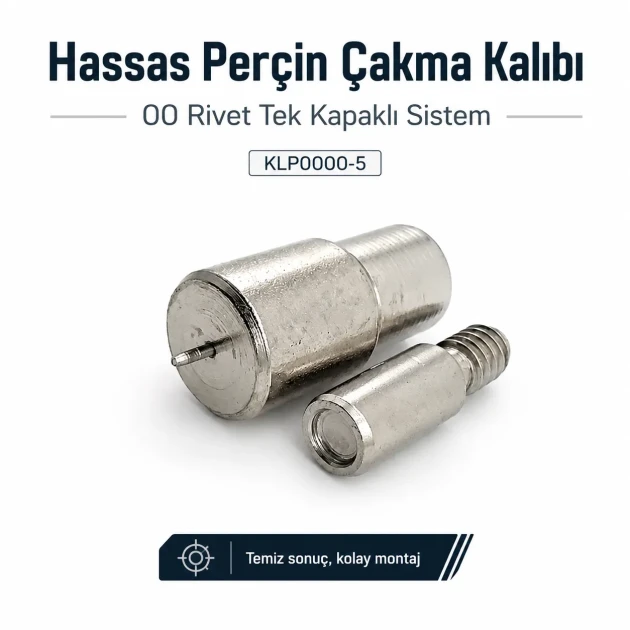 00 Single Cap Rivet Setting Die – 5 mm (0.20") Rivet Installation Tool for professional use with reinforced hardened steel