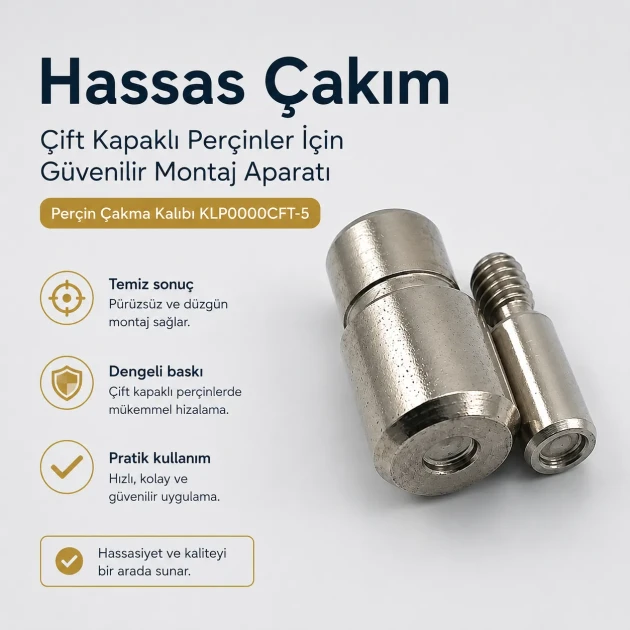 00 Double Cap Rivet Setting Die - 5 mm (0.20") Installation Tool for Accurate Rivet Assembly