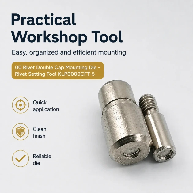 00 Double Cap Rivet Setting Die - 5 mm (0.20") Installation Tool for Accurate Rivet Assembly