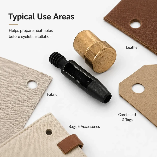 Eyelet Drilling Die 4.5 mm / 0.18 in for installing 20/64" grommets, made of durable metal, ideal for fabric and leather