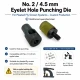 Custom Pleated Screen Eyelet Hole-Punch Die for 4.5 mm / 0.177 in Eyelets, precision tool for fabric, leather, and cardboard