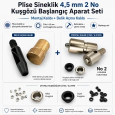 Pleated Screen Eyelet Setting and Hole-Punch Die Starter Set for 4.5 mm / 0.177 in Eyelets KLP00020SinSET